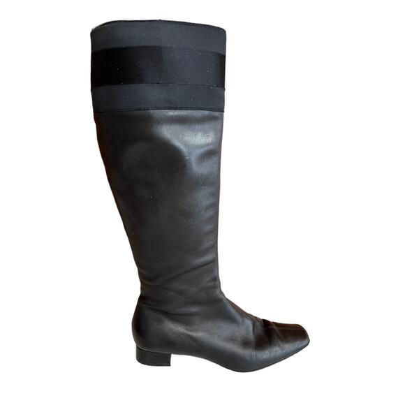 Gucci black leather square toe knee high boots 6.5 - Picture 1 of 15